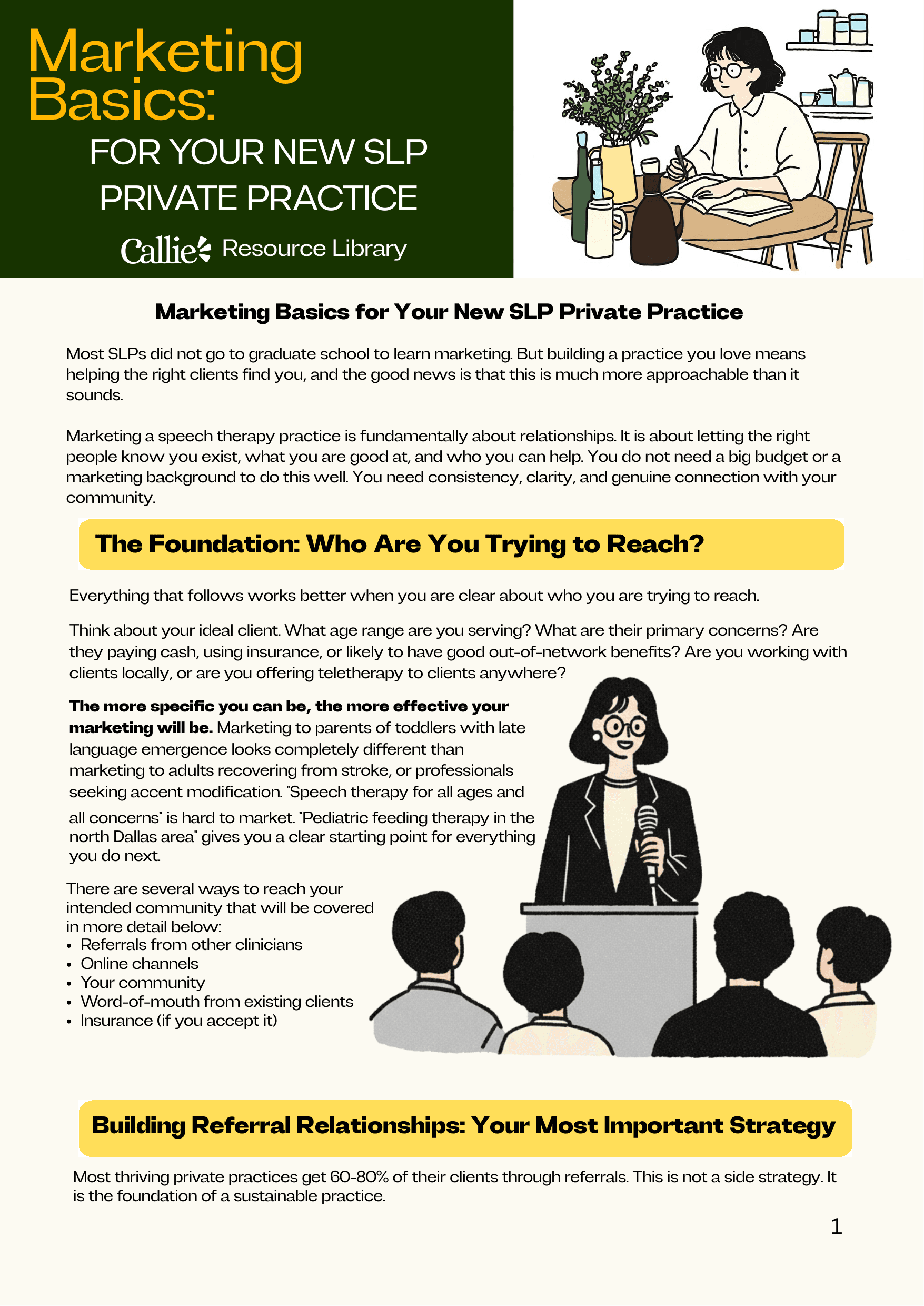 Marketing Basics for Your New SLP Private Practice — Page 1